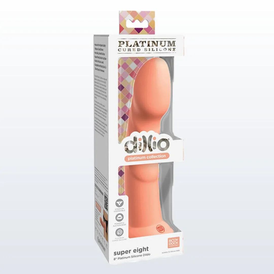 Dillio Platinum - Super Eight 8" Dildo - Peach