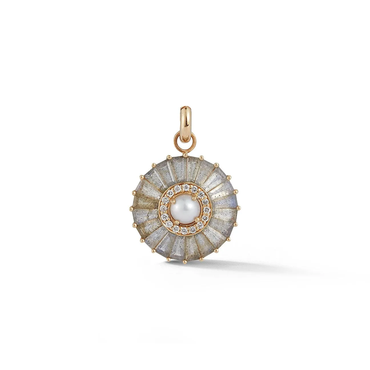 Emily Semiprecious Stone with Pearl & Diamond Pendant Charm