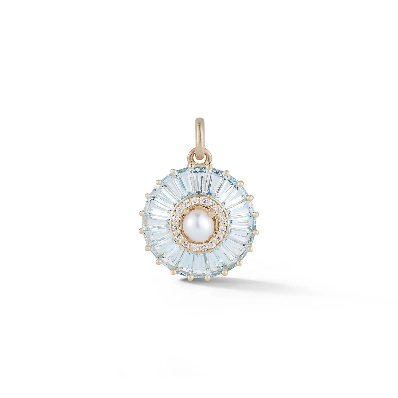 Emily Semiprecious Stone with Pearl & Diamond Pendant Charm