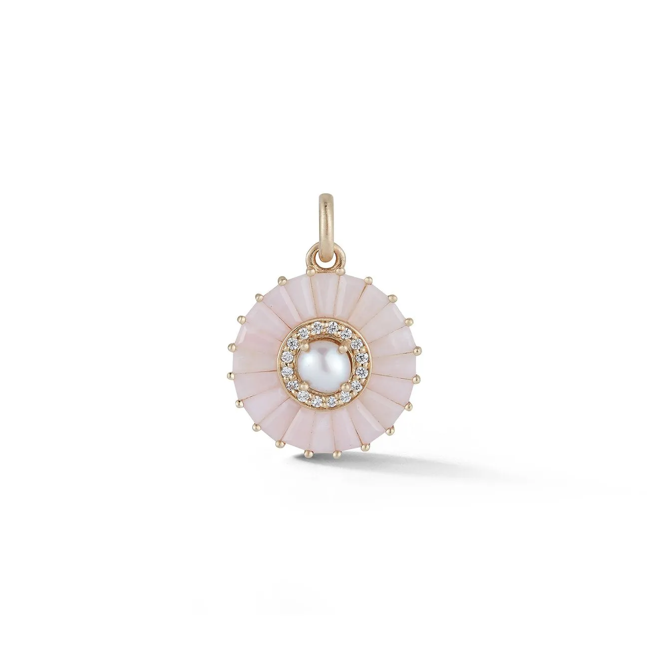 Emily Semiprecious Stone with Pearl & Diamond Pendant Charm