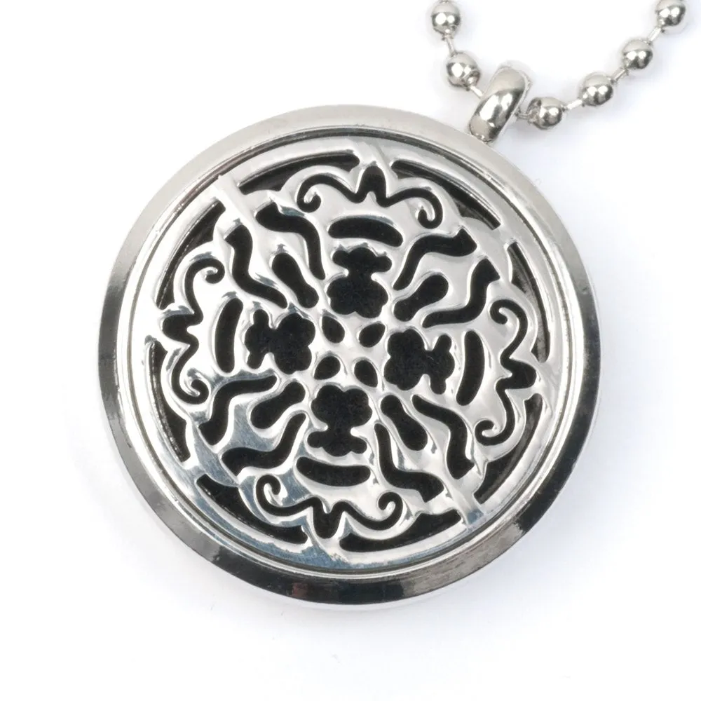 Es-Scent-ialsª Aromatherapy Locket Necklace - Round Lace