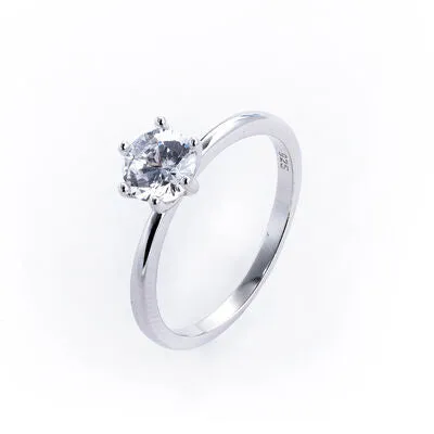 Ethereal Gem 2 Pcs Zircon Sterling Silver Ring