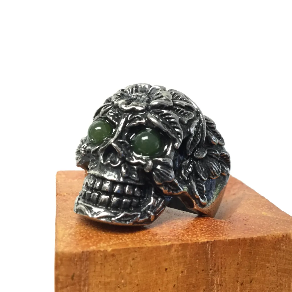 Floral Skull Ring