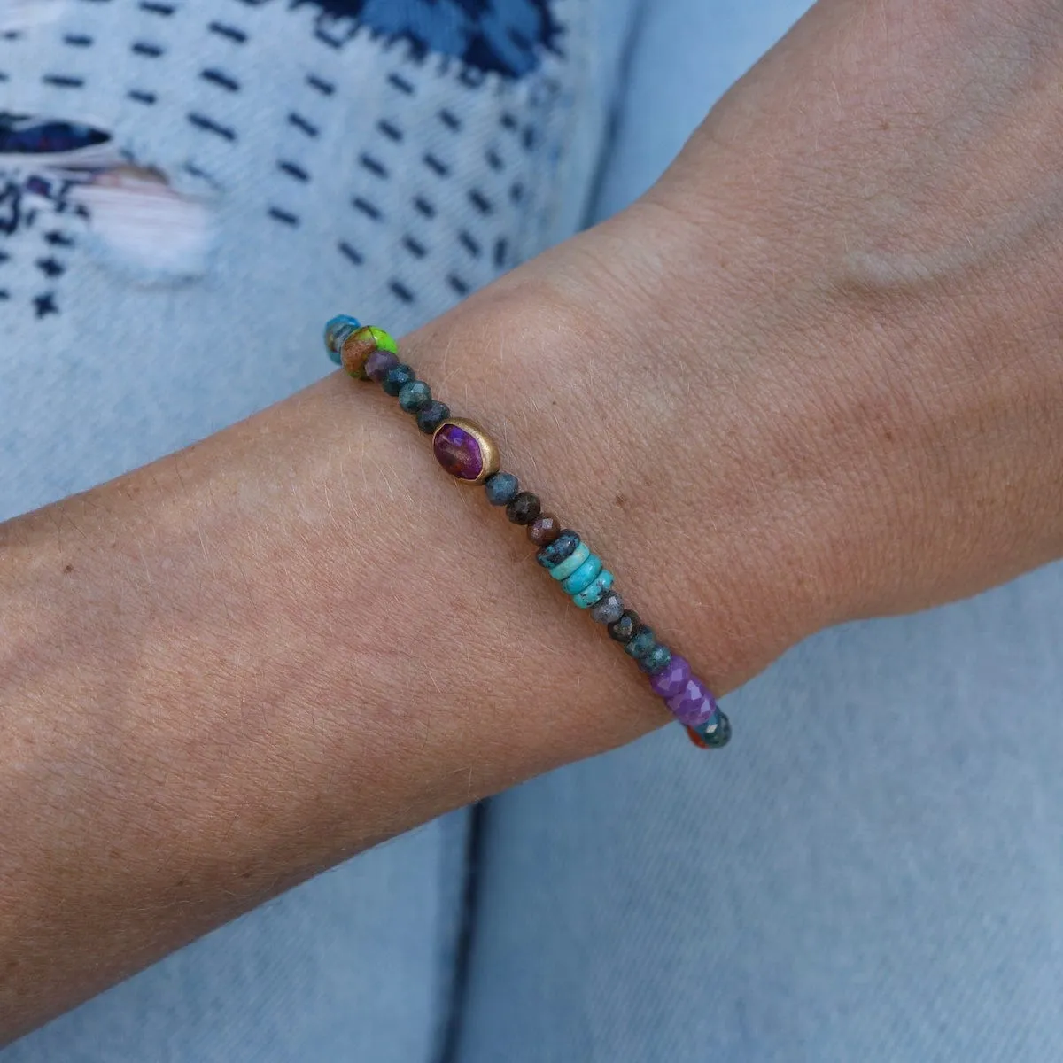 Fuscia & Purple Turquoise  Bracelet