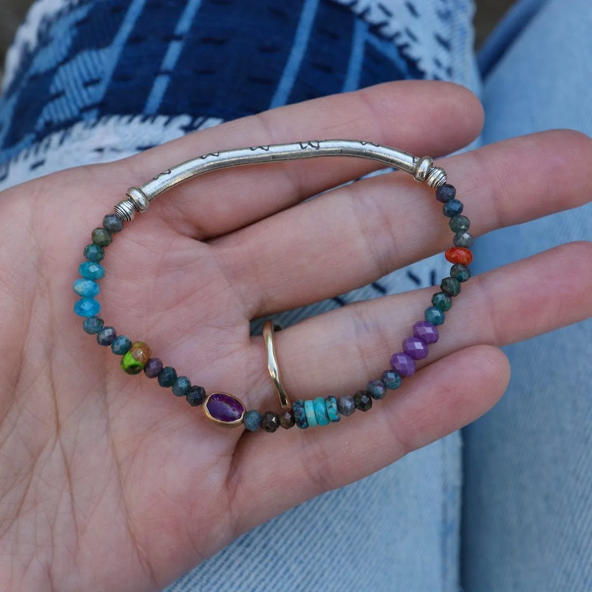 Fuscia & Purple Turquoise  Bracelet