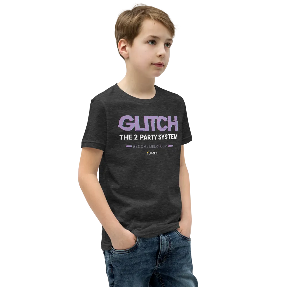 Glitch the Two Party System Youth Short Sleeve T-Shirt