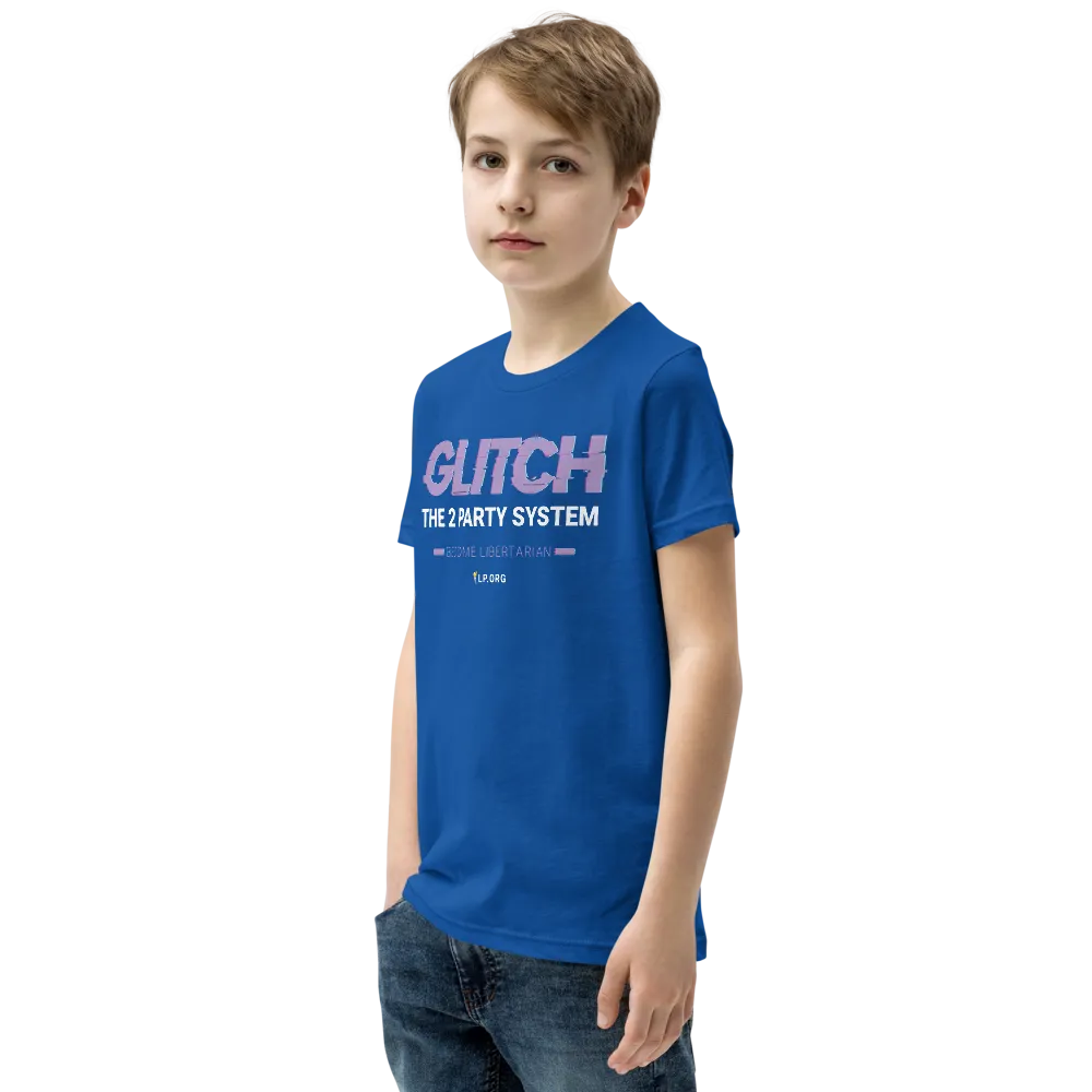 Glitch the Two Party System Youth Short Sleeve T-Shirt