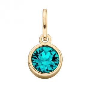 Gold Pl Blue Zircon Swarovski Crystal Pendant