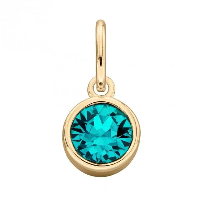 Gold Pl Blue Zircon Swarovski Crystal Pendant