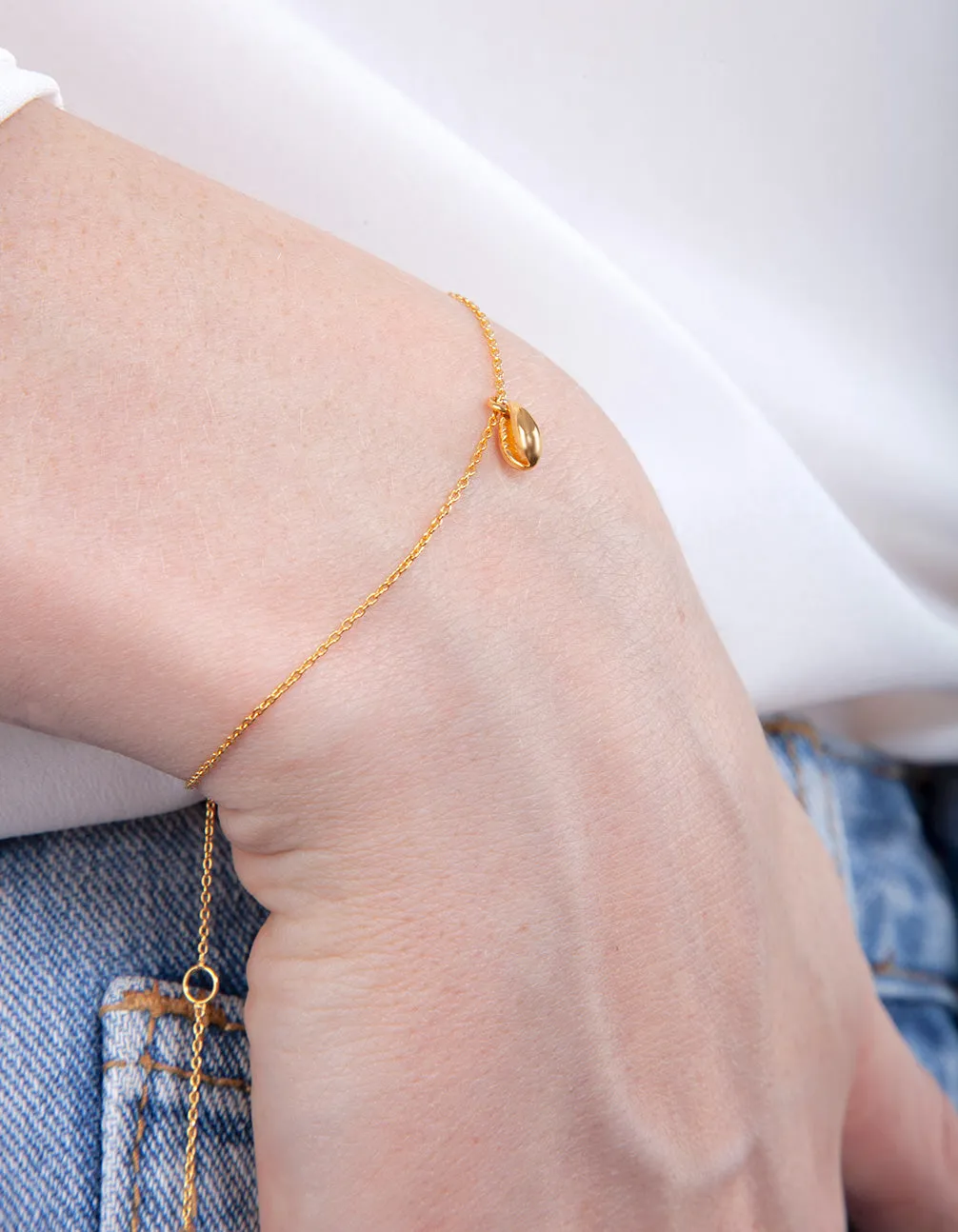 Gold Plated Sterling Silver Shell Bracelet Anklet