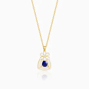 Golden Forever In Blue Pendant With Link Chain