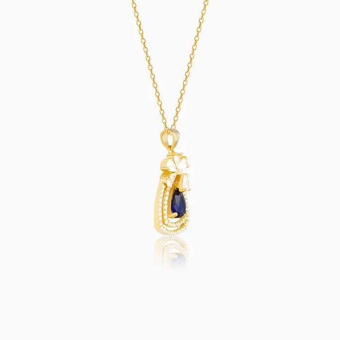 Golden Forever In Blue Pendant With Link Chain