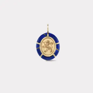 Hand Cut Lapis Lion Charm