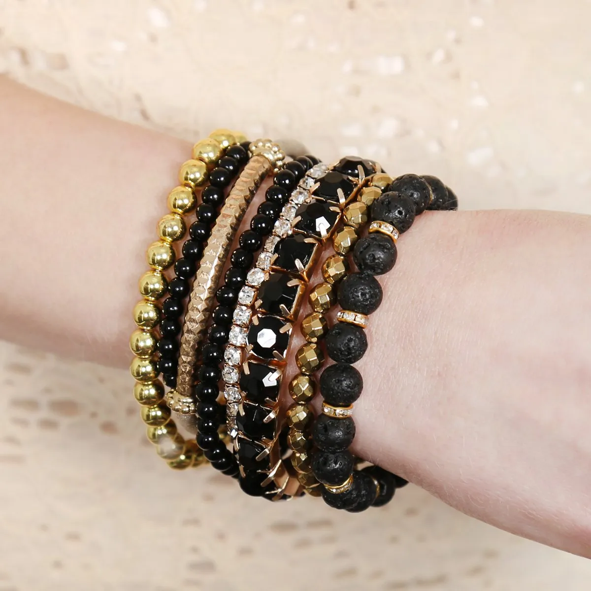 Hdb1286 - Multicolor Beaded Stretch Bracelet