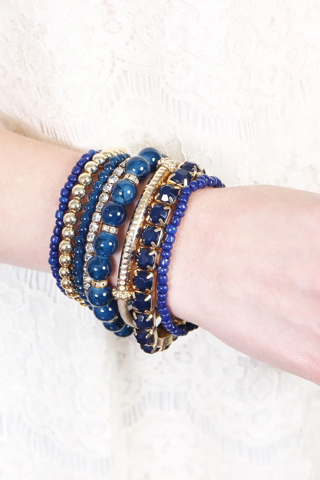 Hdb1286 - Multicolor Beaded Stretch Bracelet