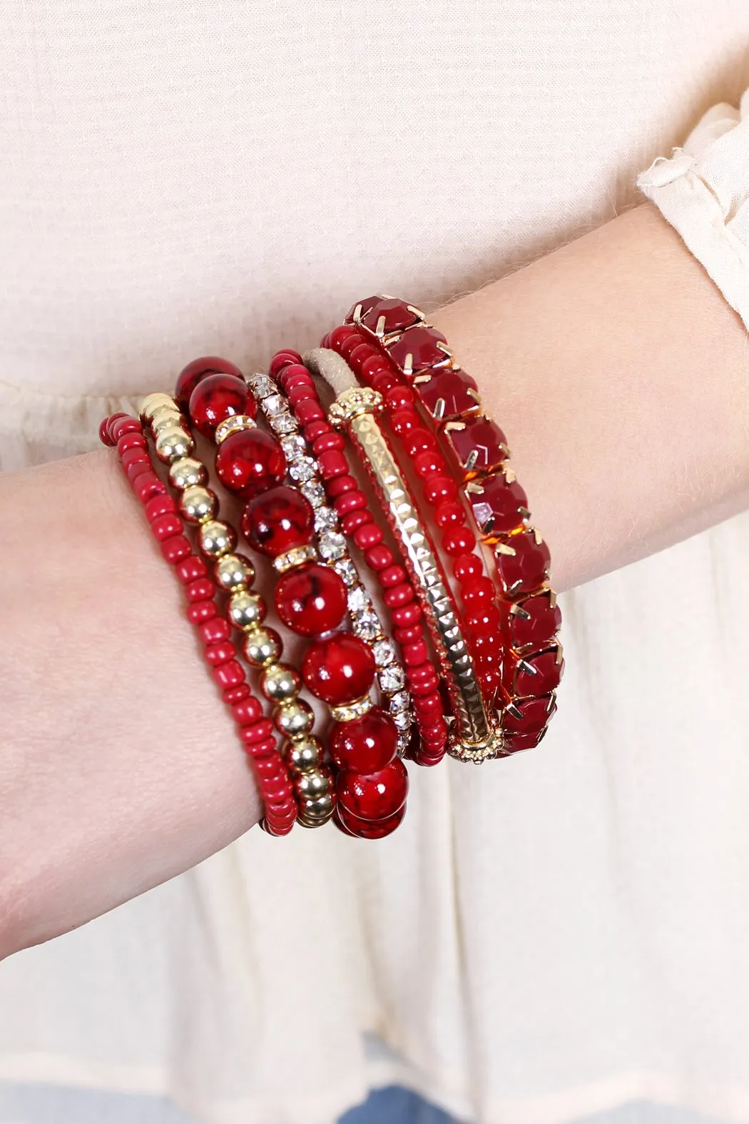 Hdb1286 - Multicolor Beaded Stretch Bracelet