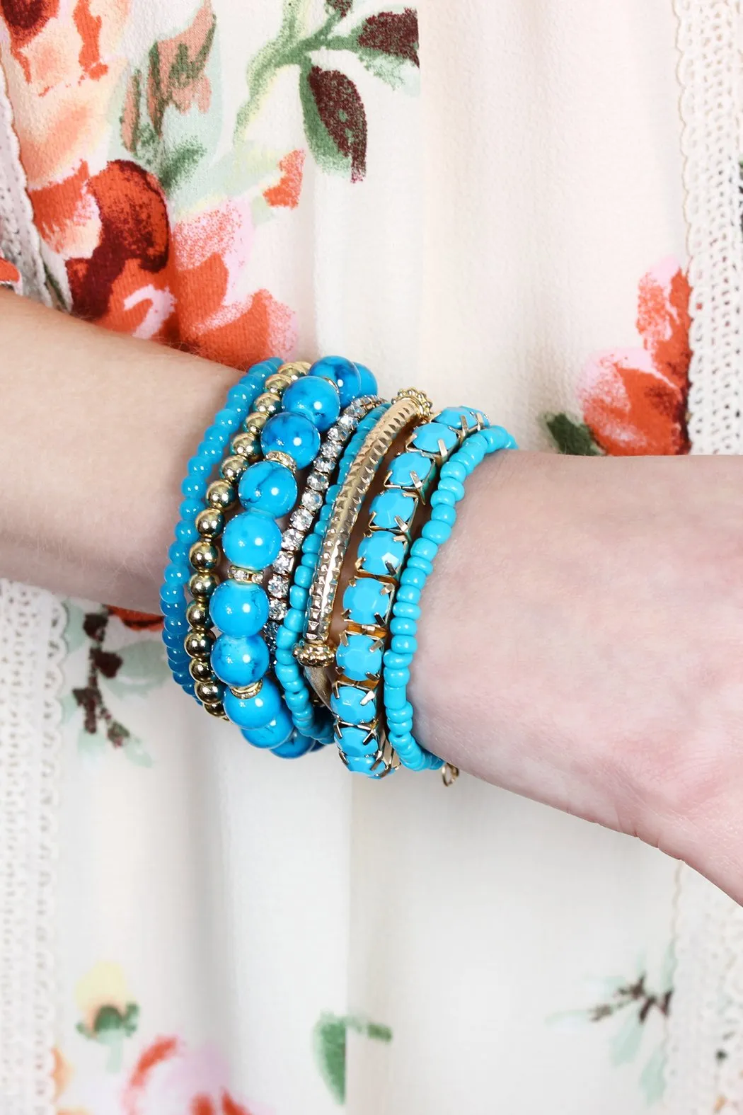 Hdb1286 - Multicolor Beaded Stretch Bracelet