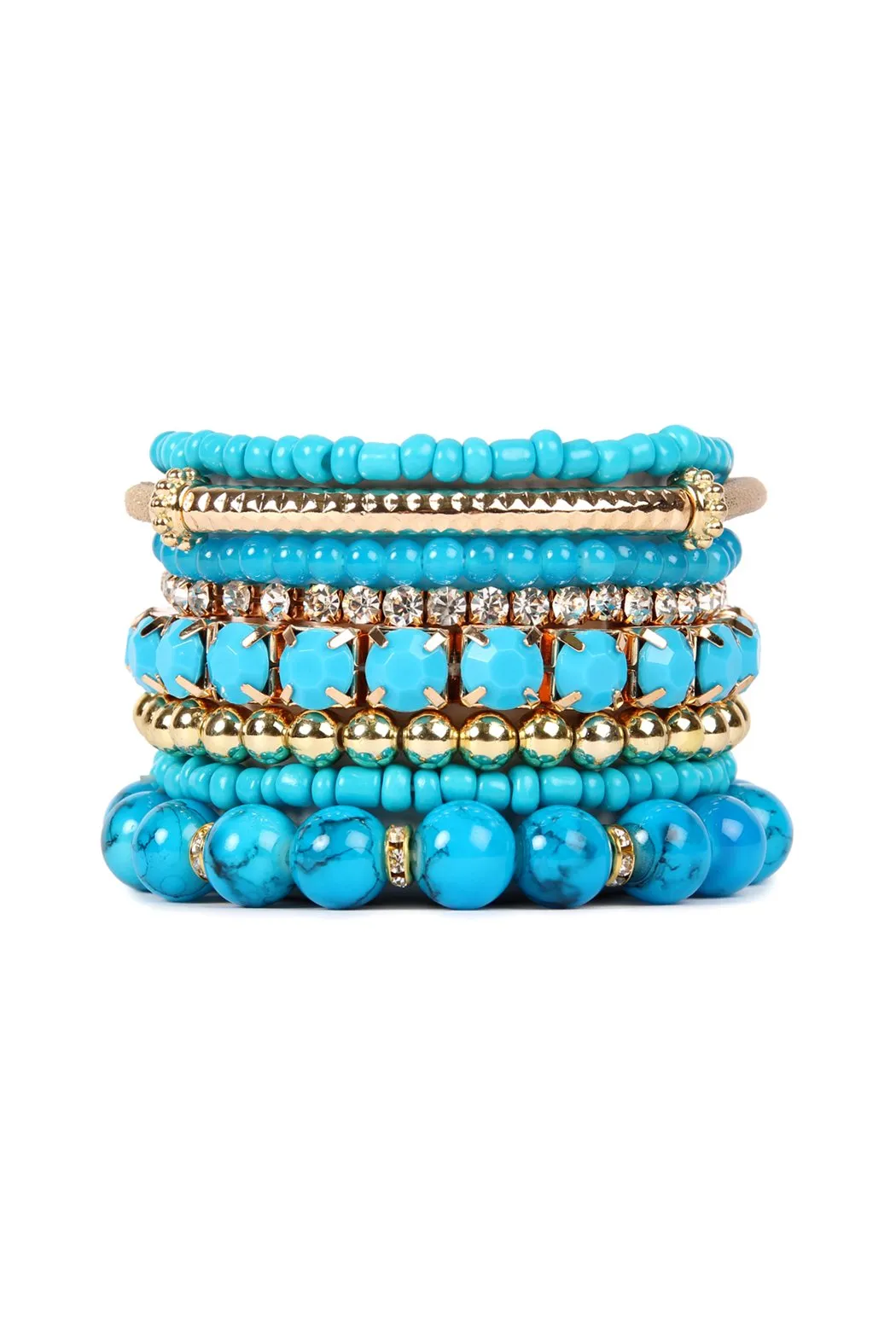 Hdb1286 - Multicolor Beaded Stretch Bracelet