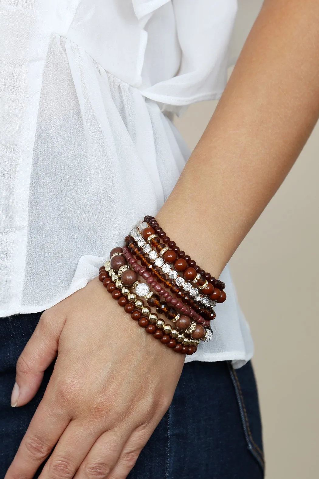 Hdb1286 - Multicolor Beaded Stretch Bracelet