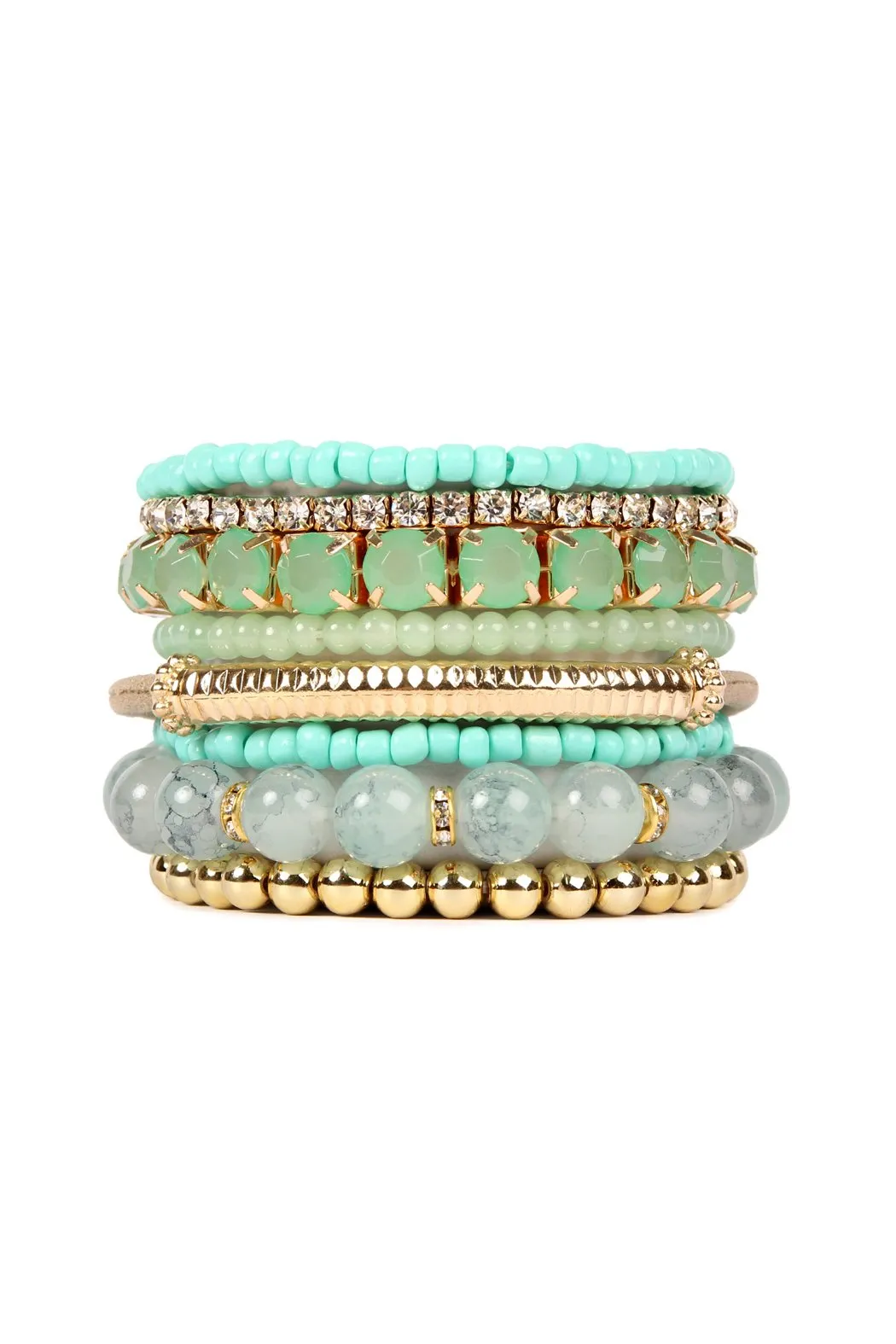 Hdb1286 - Multicolor Beaded Stretch Bracelet