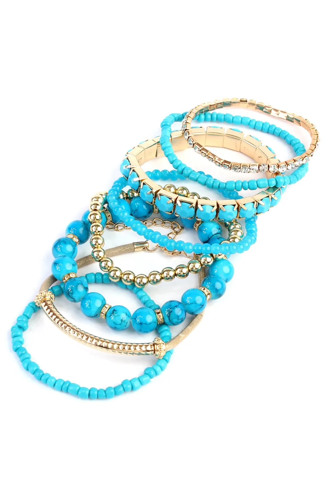 Hdb1286 - Multicolor Beaded Stretch Bracelet