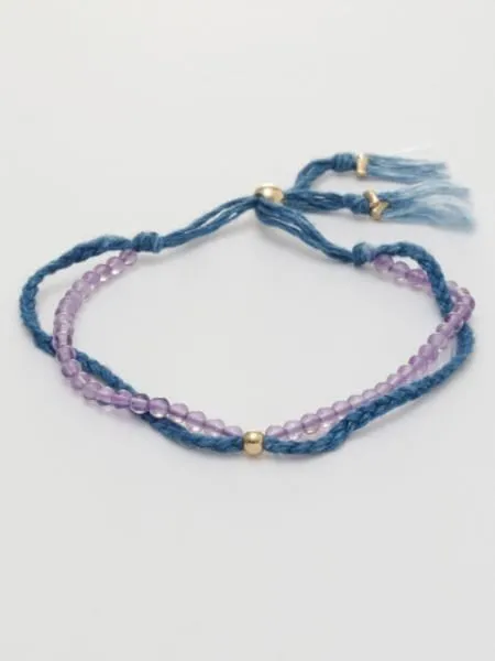 INDIGO Dye Hemp Cotton Strings Bracelet