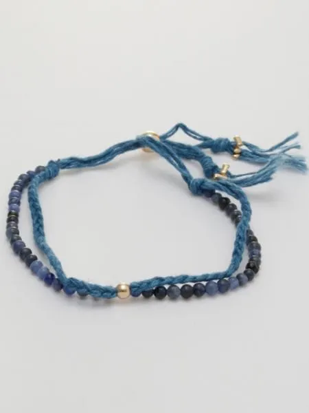 INDIGO Dye Hemp Cotton Strings Bracelet