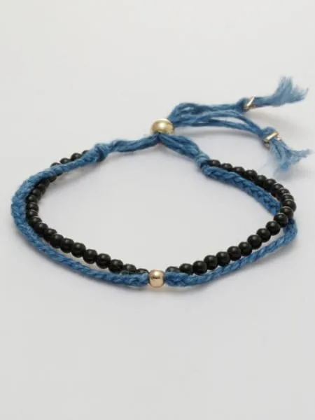 INDIGO Dye Hemp Cotton Strings Bracelet