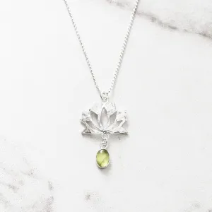 Lakshmi Peridot Lotus Pendant