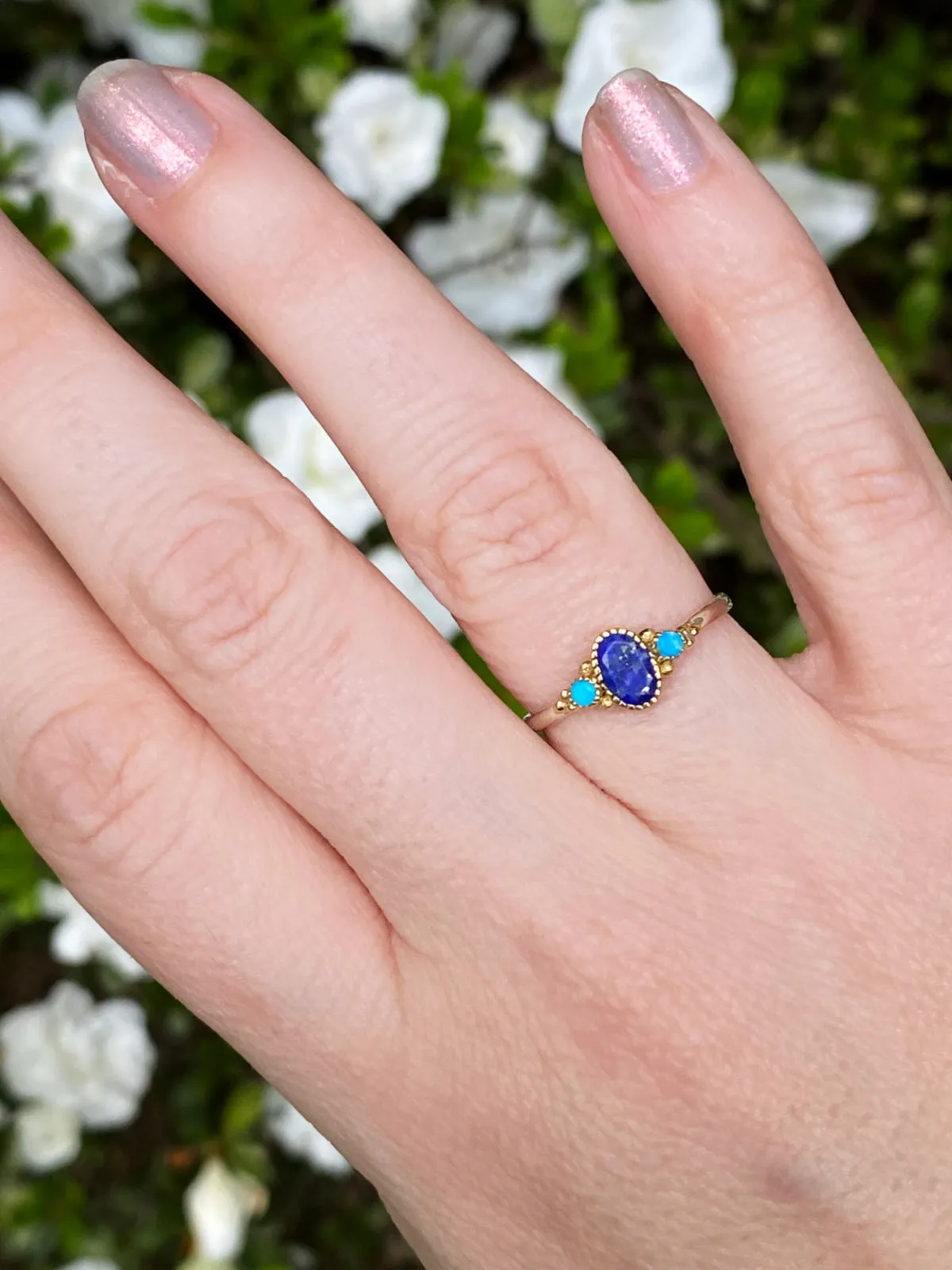 Lapis & Turquoise Multimetal Ring