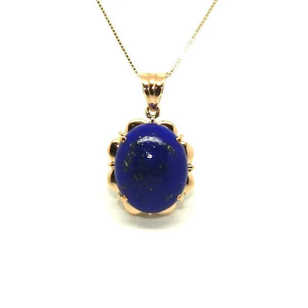 Lapis Floral Pendant Ad No.0587