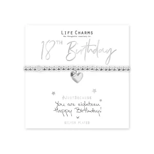 Life Charms " You Are 18" Puffed Hearts Bracelet