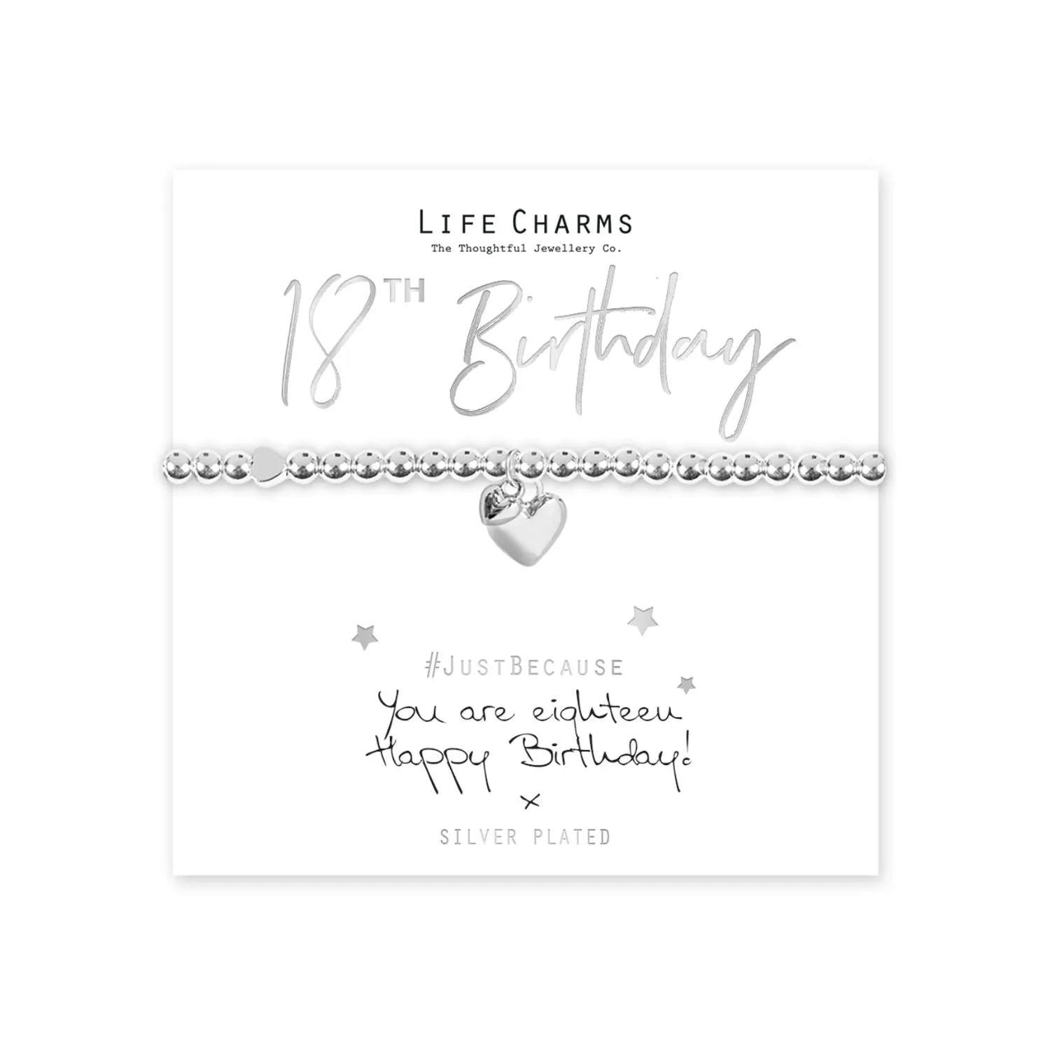 Life Charms " You Are 18" Puffed Hearts Bracelet