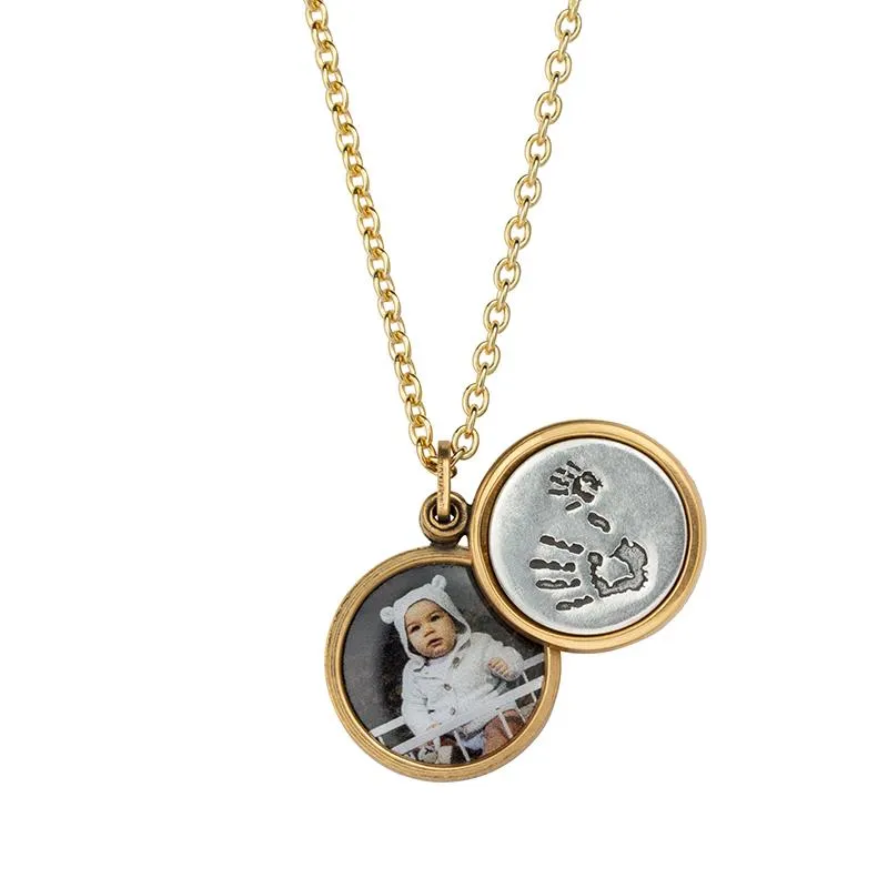 Little Handprints Personalized Photo Locket Necklace