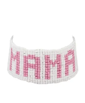 MAMA Wide Beaded Bracelet