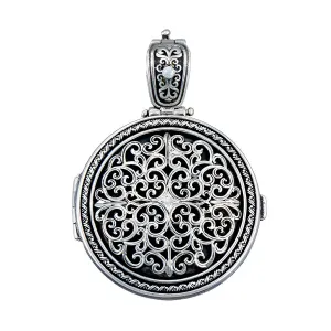 Mediterranean Round Silver Locket