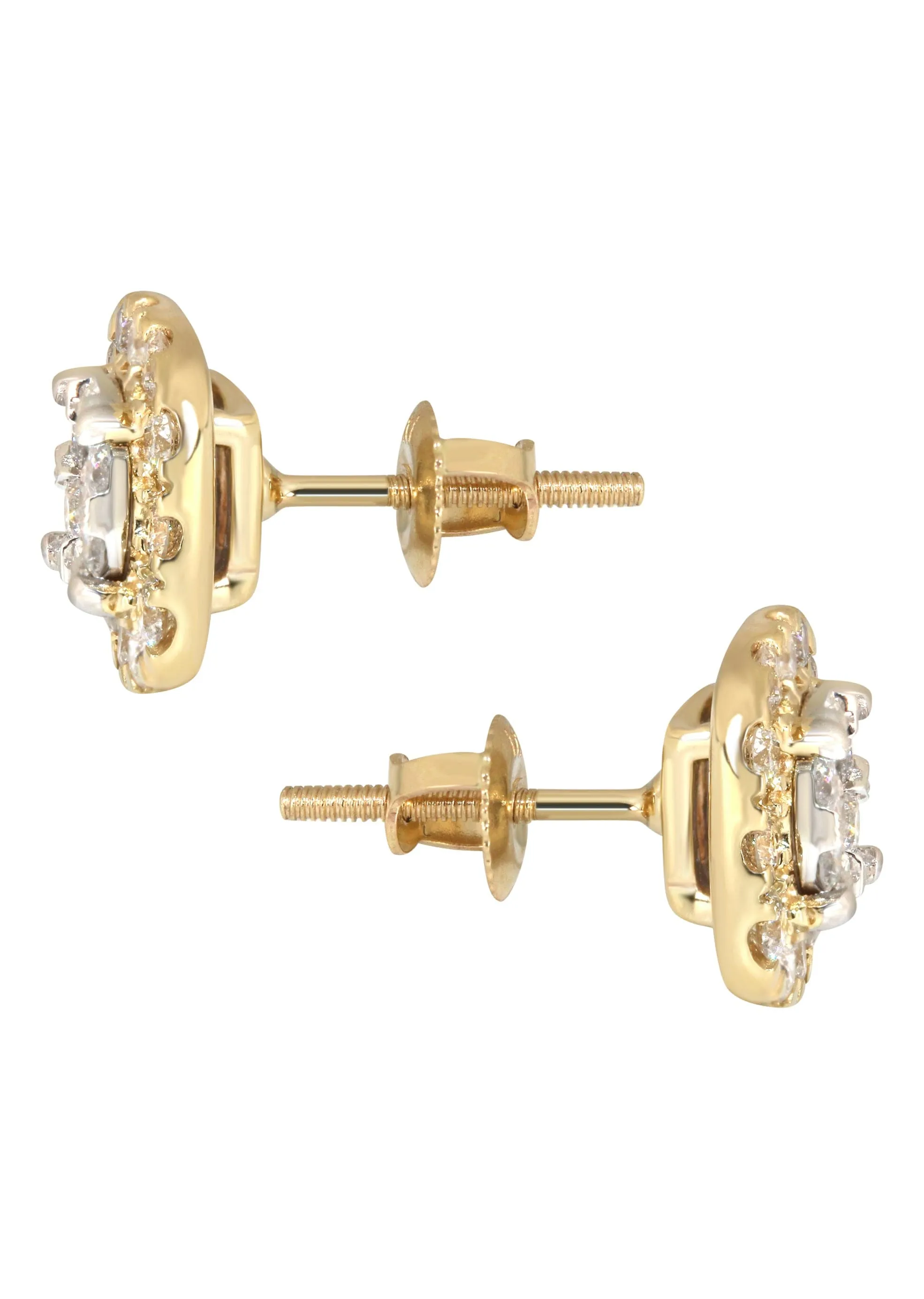 Mens Stud Diamond Earrings | 1.03 Carats 14K Yellow Gold