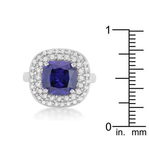 Micropave Lavender Purple Bridal Cocktail Ring