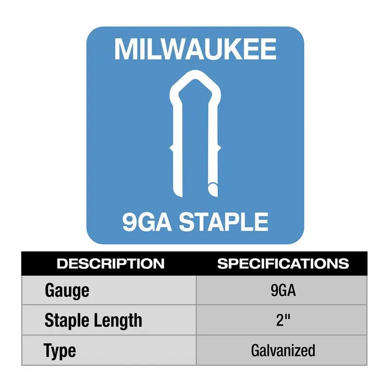 Milwaukee 3/4 in. W X 2 in. L 9 Ga. Diamond Crown Staples 960 pk