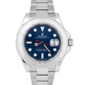 MINT PAPERS Rolex Yacht-Master Platinum BLUE 40mm Stainless Watch 116622 BOX