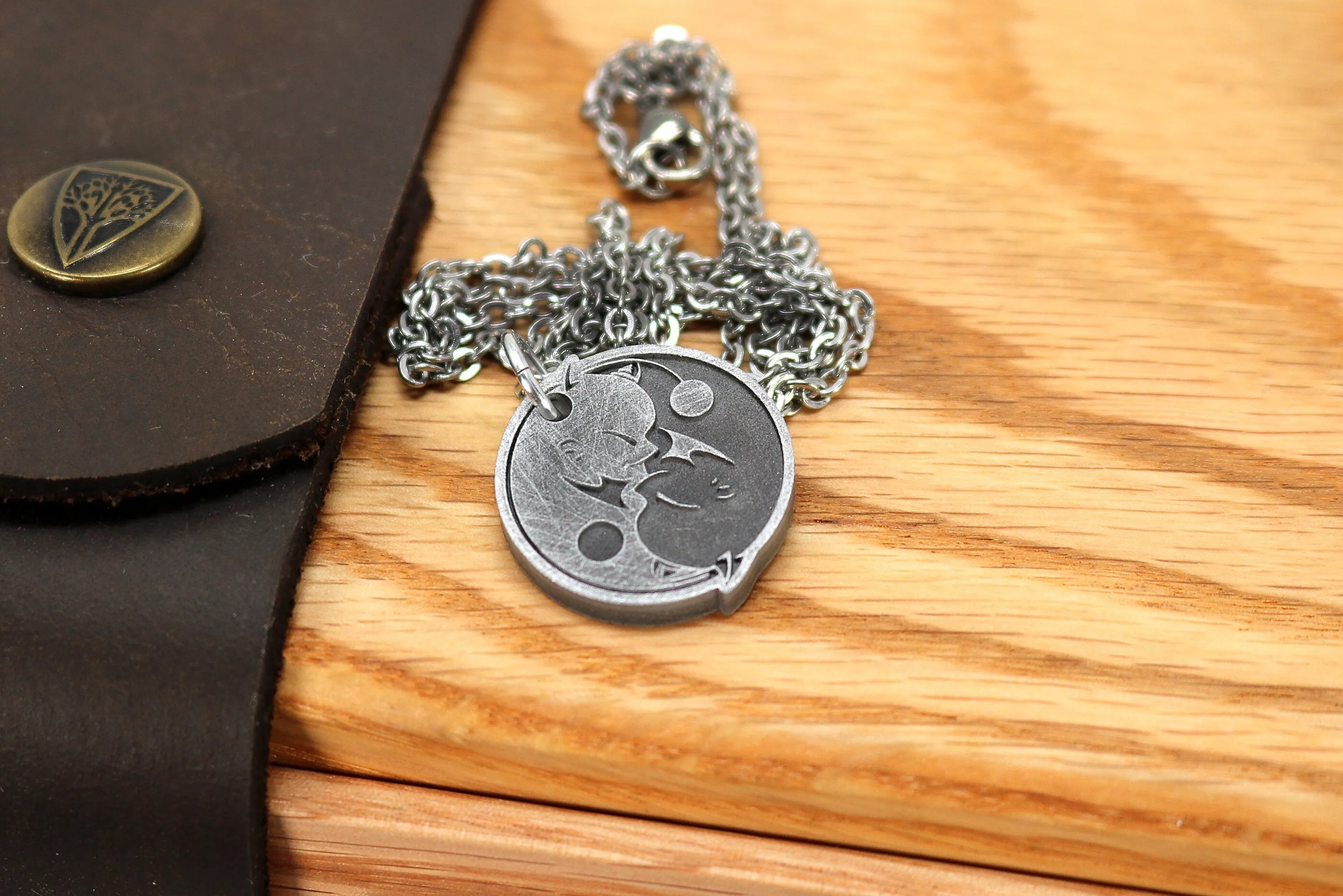 Moogle Yin & Yang locket Necklace - Final Fantasy