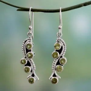 Natural Glow Sterling Silver Earrings with Peridot 2.5 Carats