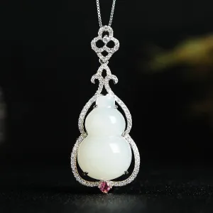 Natural Jade Pendant Nephrite Silver Pendant PT184