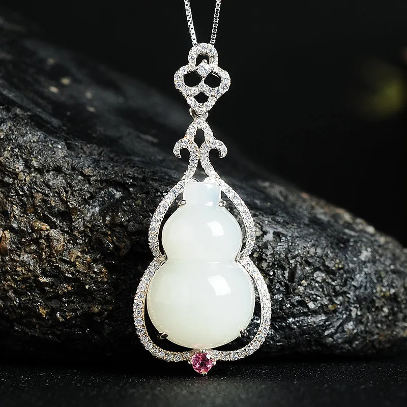 Natural Jade Pendant Nephrite Silver Pendant PT184