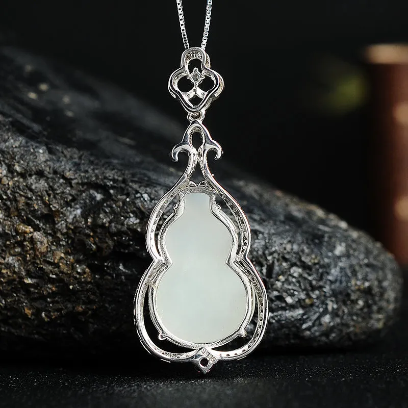 Natural Jade Pendant Nephrite Silver Pendant PT184