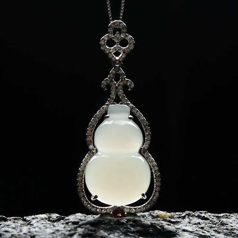 Natural Jade Pendant Nephrite Silver Pendant PT184