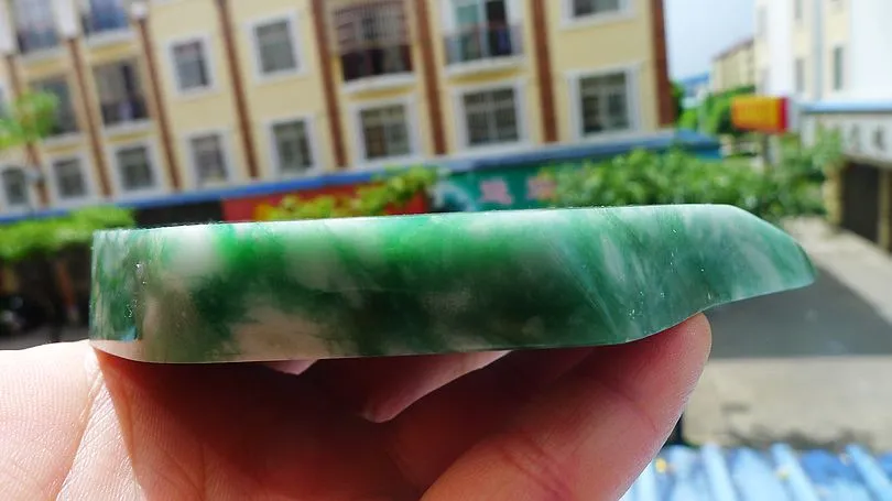 Natural Jade Rough Jadeite Raw (420g,15X7.5X2cm)