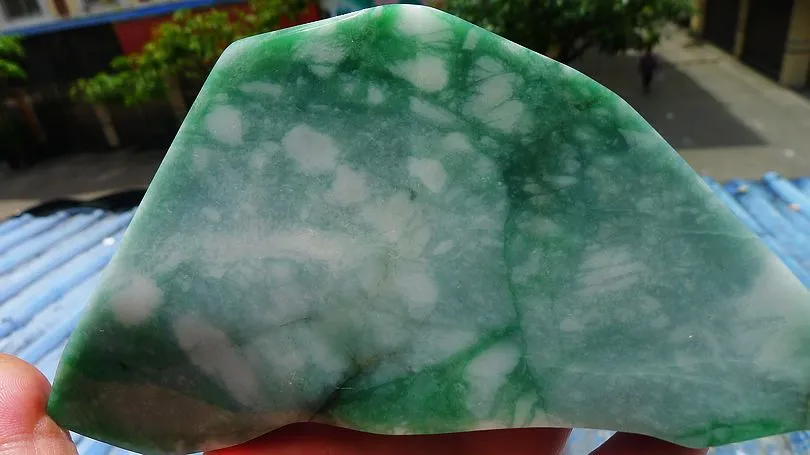 Natural Jade Rough Jadeite Raw (420g,15X7.5X2cm)