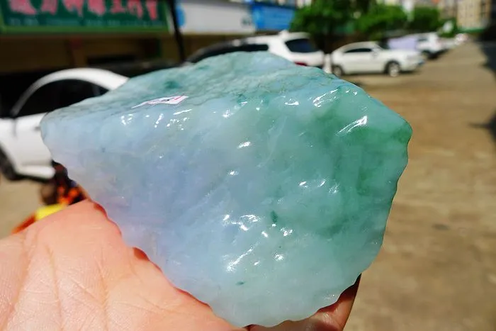 Natural Jade Rough Jadeite Raw (437g,9.8X8X4.6cm)