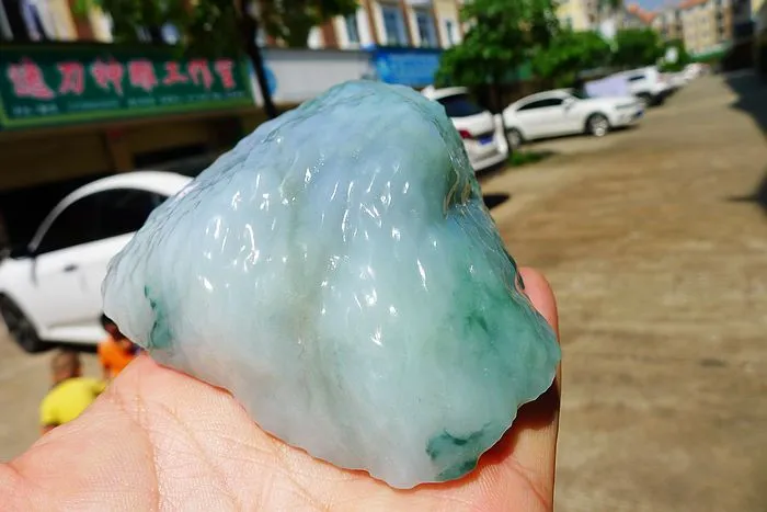 Natural Jade Rough Jadeite Raw (437g,9.8X8X4.6cm)